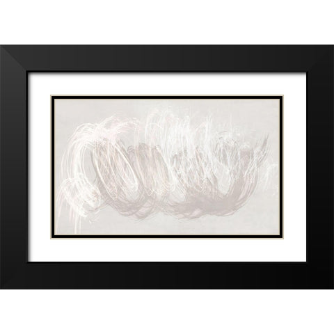 Line Vortex  Black Modern Wood Framed Art Print with Double Matting by Watts, Eva