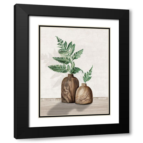 Fern and Wood I  Black Modern Wood Framed Art Print with Double Matting by Watts, Eva