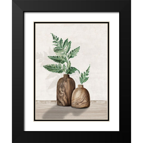 Fern and Wood I  Black Modern Wood Framed Art Print with Double Matting by Watts, Eva