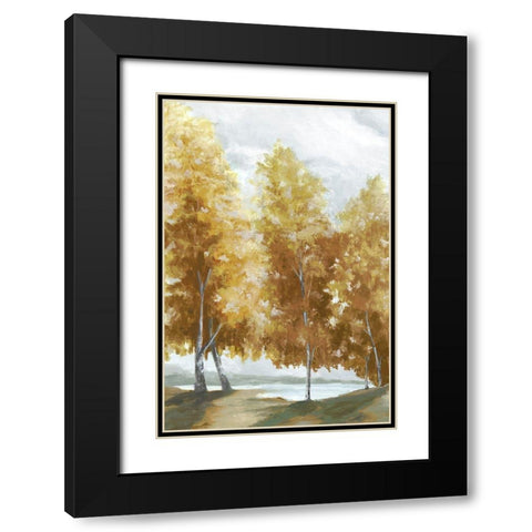 Fall Coloured Trees  Black Modern Wood Framed Art Print with Double Matting by Watts, Eva