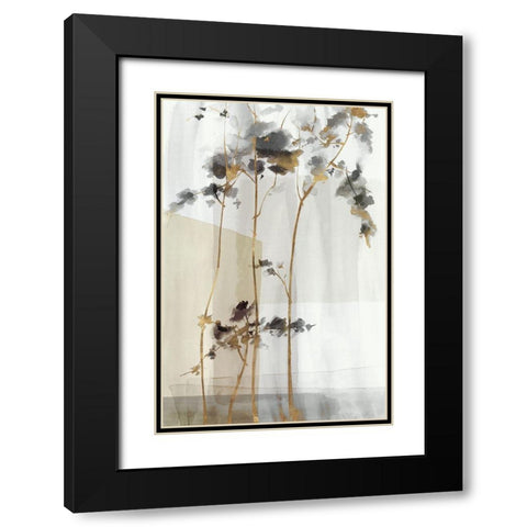 Golden Zen I Black Modern Wood Framed Art Print with Double Matting by Watts, Eva