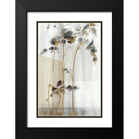Golden Zen I Black Modern Wood Framed Art Print with Double Matting by Watts, Eva