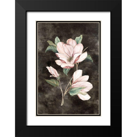 Pink Magnolia II  Black Modern Wood Framed Art Print with Double Matting by Watts, Eva