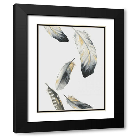 Touch of Gold I Black Modern Wood Framed Art Print with Double Matting by Watts, Eva