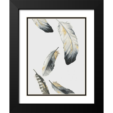 Touch of Gold I Black Modern Wood Framed Art Print with Double Matting by Watts, Eva