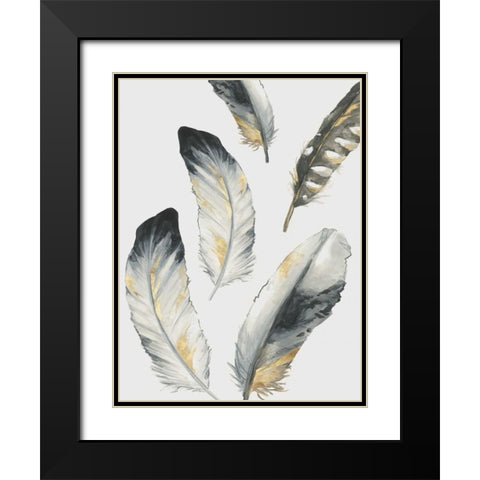 Touch of Gold II Black Modern Wood Framed Art Print with Double Matting by Watts, Eva