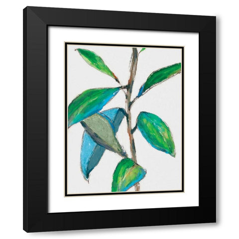 Greener Black Modern Wood Framed Art Print with Double Matting by Isabelle Z