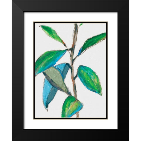 Greener Black Modern Wood Framed Art Print with Double Matting by Isabelle Z