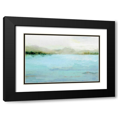 Blue Lake Black Modern Wood Framed Art Print with Double Matting by Isabelle Z