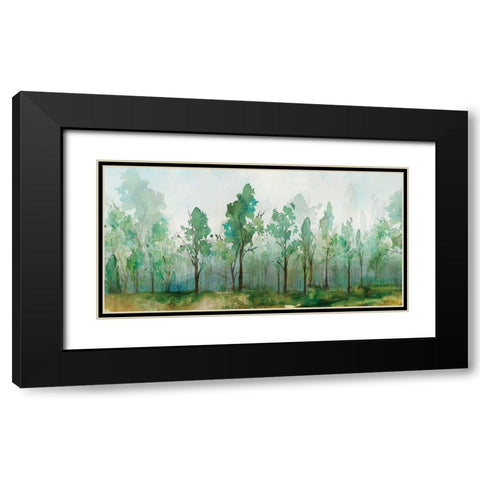 Faded Green Black Modern Wood Framed Art Print with Double Matting by Isabelle Z