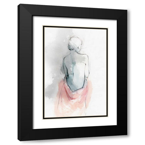 Pastel Woman I Black Modern Wood Framed Art Print with Double Matting by Isabelle Z