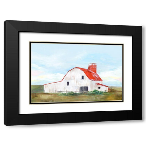 Red Barn II Black Modern Wood Framed Art Print with Double Matting by Isabelle Z