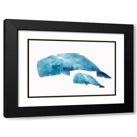 Whale Baby Black Modern Wood Framed Art Print with Double Matting by Isabelle Z