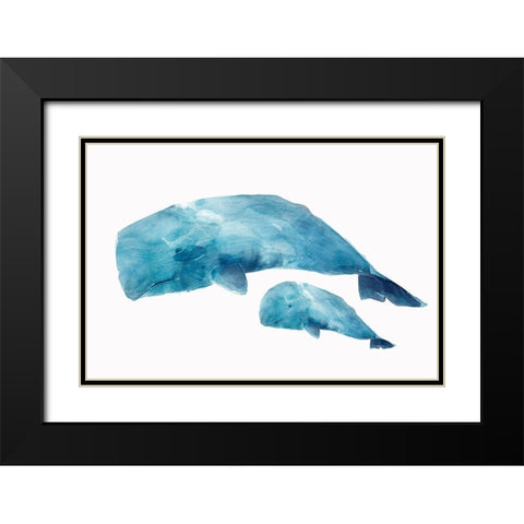 Whale Baby Black Modern Wood Framed Art Print with Double Matting by Isabelle Z