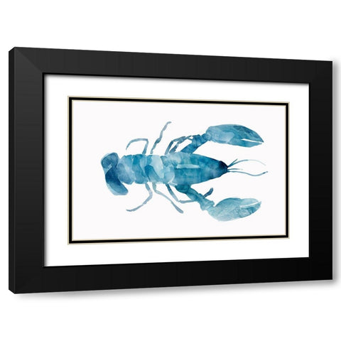 Blue Lobster Black Modern Wood Framed Art Print with Double Matting by Isabelle Z