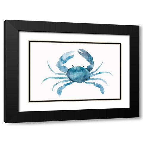 Blue Crab Black Modern Wood Framed Art Print with Double Matting by Isabelle Z