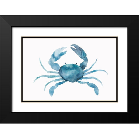 Blue Crab Black Modern Wood Framed Art Print with Double Matting by Isabelle Z