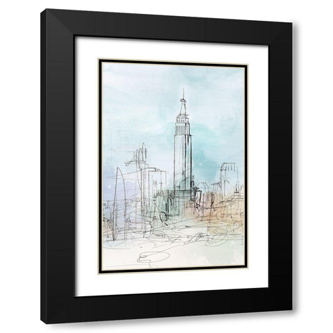 Blue London  Black Modern Wood Framed Art Print with Double Matting by Isabelle Z