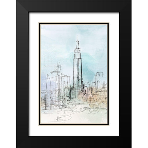 Blue London  Black Modern Wood Framed Art Print with Double Matting by Isabelle Z