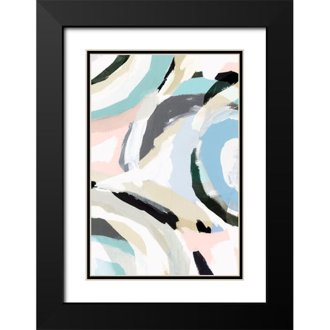Blue Galore II Black Modern Wood Framed Art Print with Double Matting by Isabelle Z
