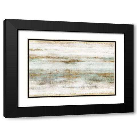 Golden Horizons Black Modern Wood Framed Art Print with Double Matting by Isabelle Z