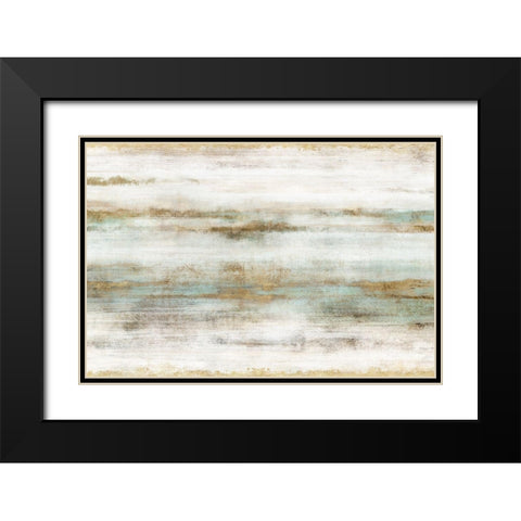 Golden Horizons Black Modern Wood Framed Art Print with Double Matting by Isabelle Z