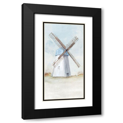 Blue Windmill I  Black Modern Wood Framed Art Print with Double Matting by Isabelle Z
