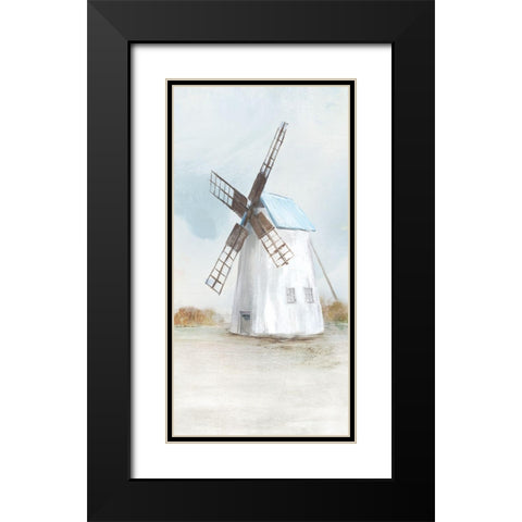 Blue Windmill II  Black Modern Wood Framed Art Print with Double Matting by Isabelle Z