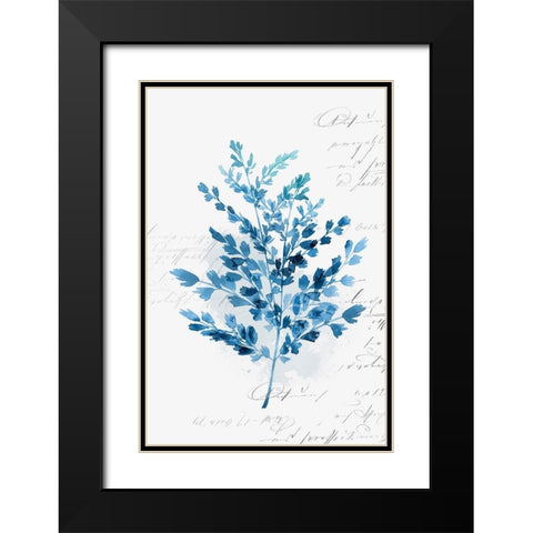 Botanical Blue III  Black Modern Wood Framed Art Print with Double Matting by Isabelle Z