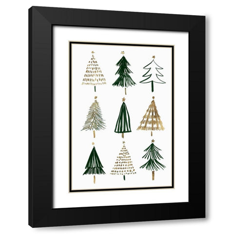 Evergreens I  Black Modern Wood Framed Art Print with Double Matting by Isabelle Z