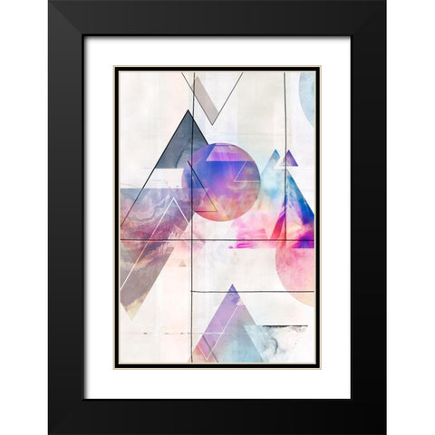 Kaleidescope Shapes I  Black Modern Wood Framed Art Print with Double Matting by Isabelle Z