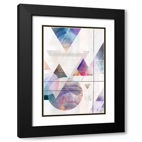 Kaleidescope Shapes II  Black Modern Wood Framed Art Print with Double Matting by Isabelle Z