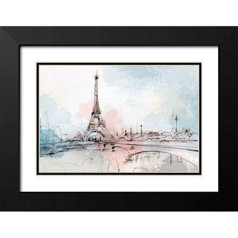 Blushing Paris  Black Modern Wood Framed Art Print with Double Matting by Isabelle Z