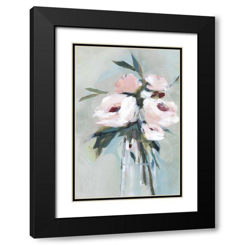 Peonies in a Vase II  Black Modern Wood Framed Art Print with Double Matting by Isabelle Z