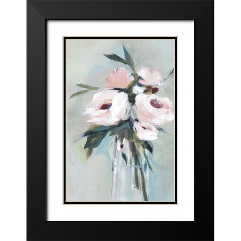 Peonies in a Vase II  Black Modern Wood Framed Art Print with Double Matting by Isabelle Z