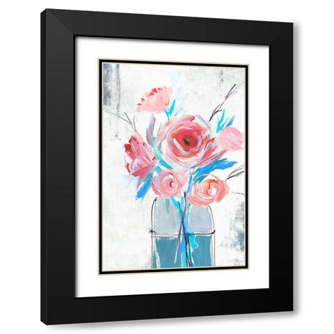 Blue Vase I  Black Modern Wood Framed Art Print with Double Matting by Isabelle Z