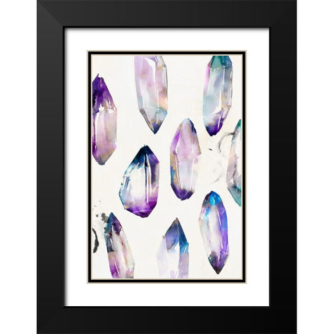Purple Gemstones II  Black Modern Wood Framed Art Print with Double Matting by Isabelle Z