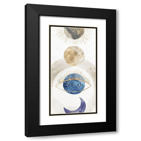 Crescent Moon I  Black Modern Wood Framed Art Print with Double Matting by Isabelle Z