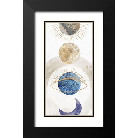 Crescent Moon I  Black Modern Wood Framed Art Print with Double Matting by Isabelle Z
