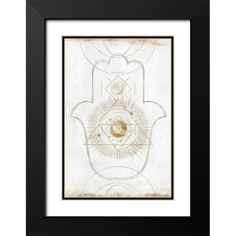 Gold Hamsa II  Black Modern Wood Framed Art Print with Double Matting by Isabelle Z