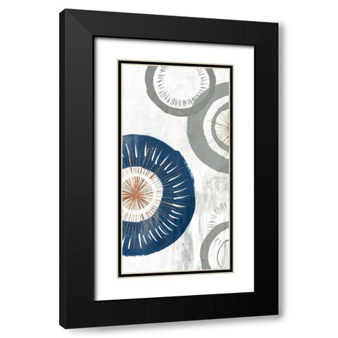 Blue Spheres I  Black Modern Wood Framed Art Print with Double Matting by Isabelle Z