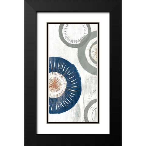 Blue Spheres I  Black Modern Wood Framed Art Print with Double Matting by Isabelle Z