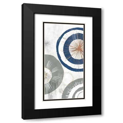 Blue Spheres II  Black Modern Wood Framed Art Print with Double Matting by Isabelle Z