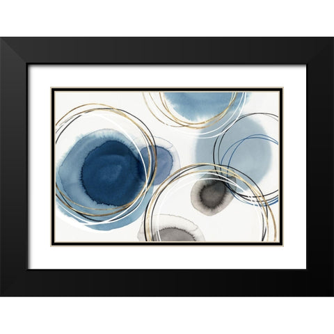 Infinity Indigio I  Black Modern Wood Framed Art Print with Double Matting by Isabelle Z