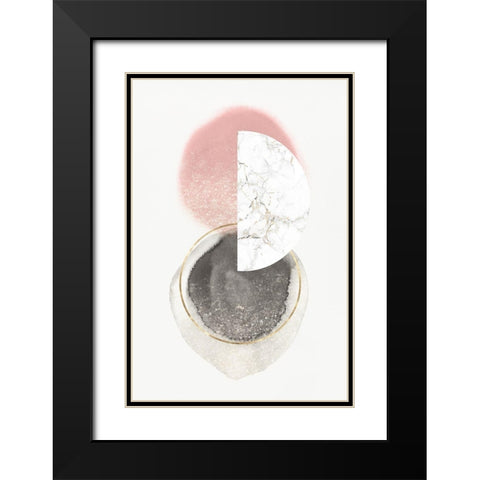 Blushing Geo I  Black Modern Wood Framed Art Print with Double Matting by Isabelle Z
