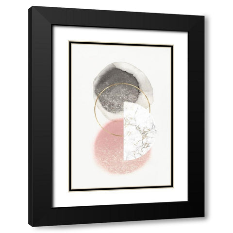 Blushing Geo II  Black Modern Wood Framed Art Print with Double Matting by Isabelle Z