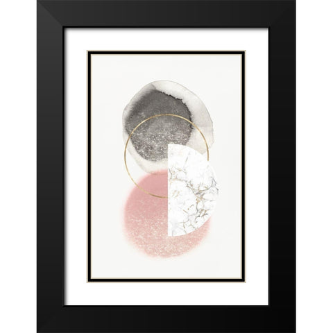 Blushing Geo II  Black Modern Wood Framed Art Print with Double Matting by Isabelle Z