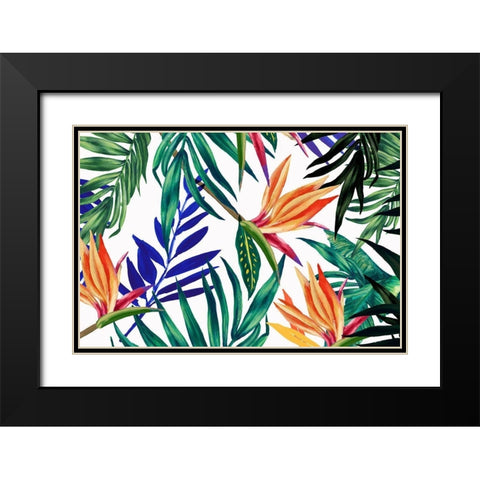 Tropical Foliage  Black Modern Wood Framed Art Print with Double Matting by Isabelle Z