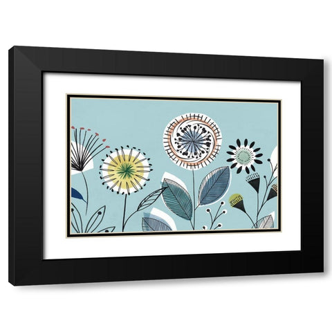 Scandi Florals I  Black Modern Wood Framed Art Print with Double Matting by Isabelle Z