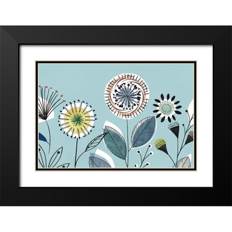 Scandi Florals I  Black Modern Wood Framed Art Print with Double Matting by Isabelle Z